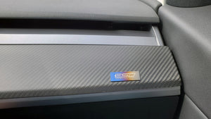 Tesla model 3 carbon fiber dash cap in matte or dry finish